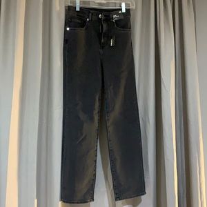 NWT black express jeans: straight super high rise 4-way hyper stretch size 00R